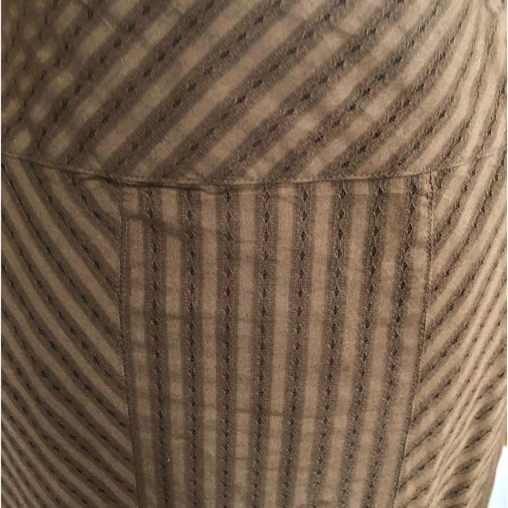 Talbots Brown Cotton Striped Lace maxi skirt lined side hidden zipper Size 2P - Picture 3 of 8